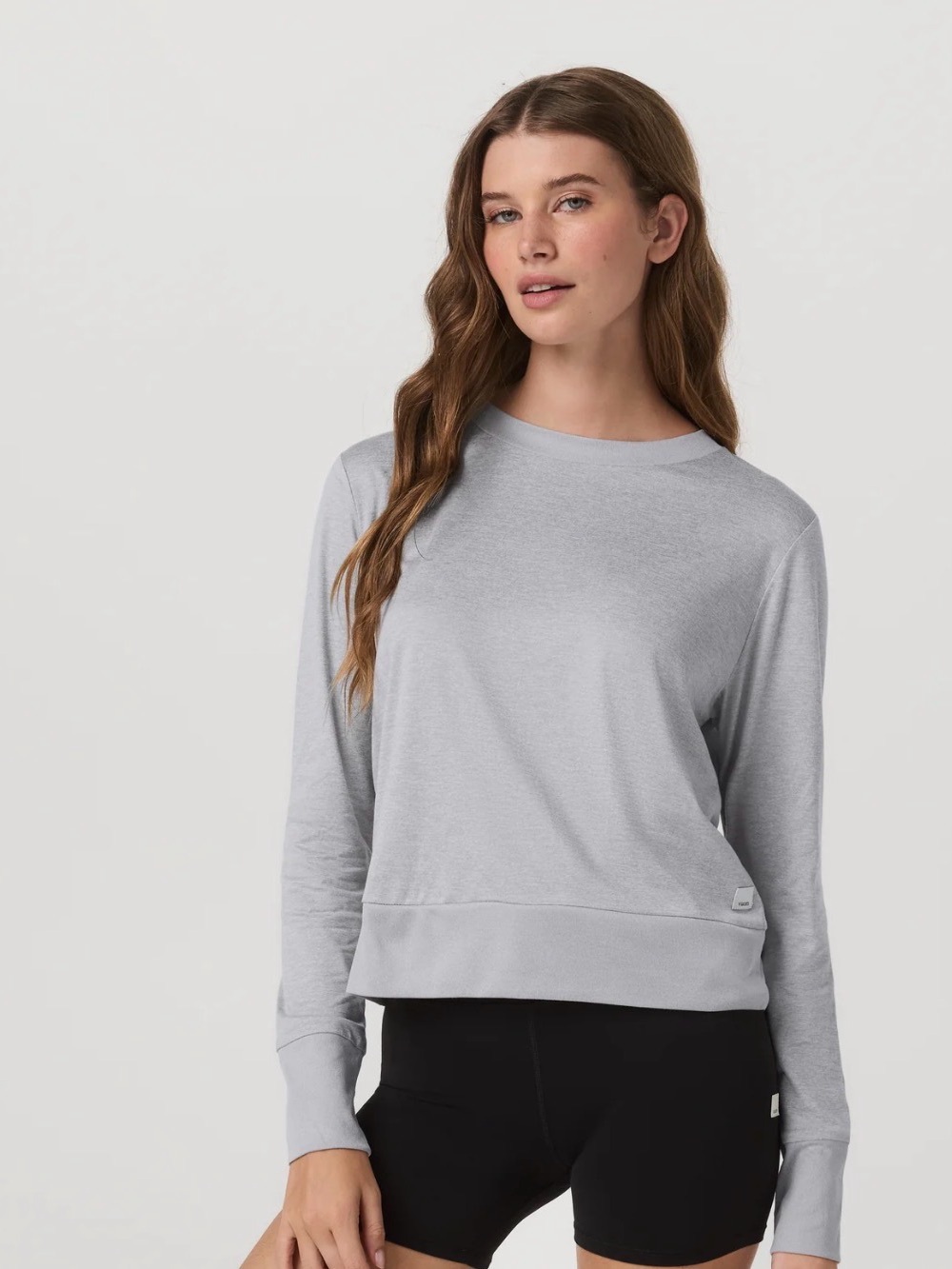 Vuori Light Heather Grey Women's Daydream Crew Longsleeve